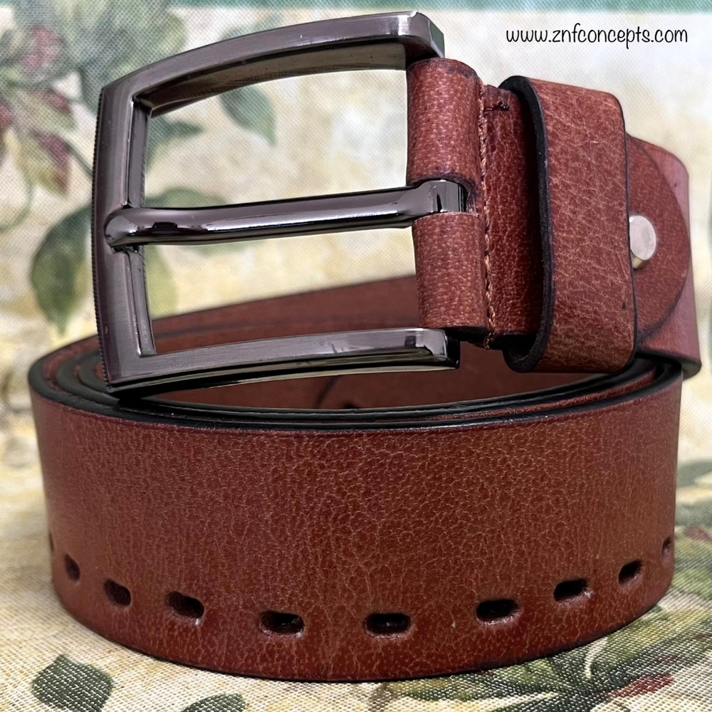 Men's Tan Leather Belt